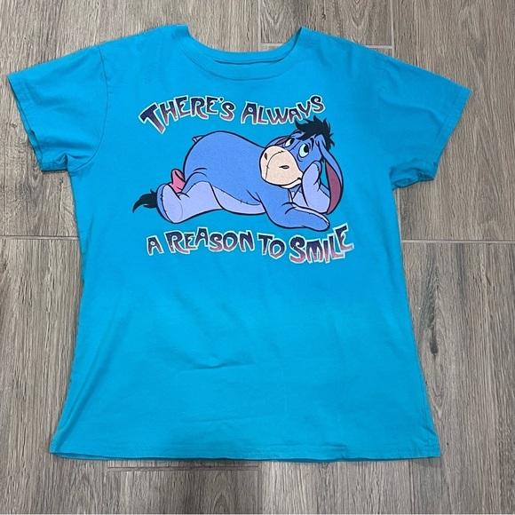 Vintage Disney Eeyore Pooh Bear Shirt “There’s Always Reason to Smile” Parks Top - Picture 8 of 8